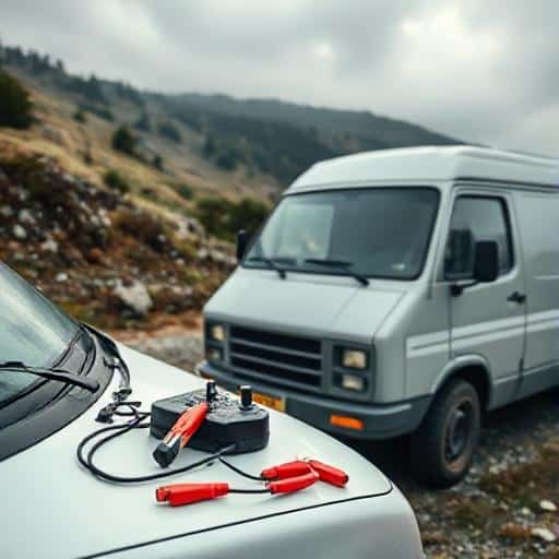 Mobile jump start service UK &ndash; booster connected to car battery